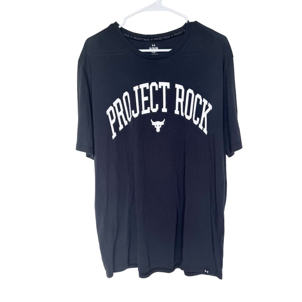 Under Armour Project Rock Mens Black T-Shirt XL Cotton Polyester Blend
